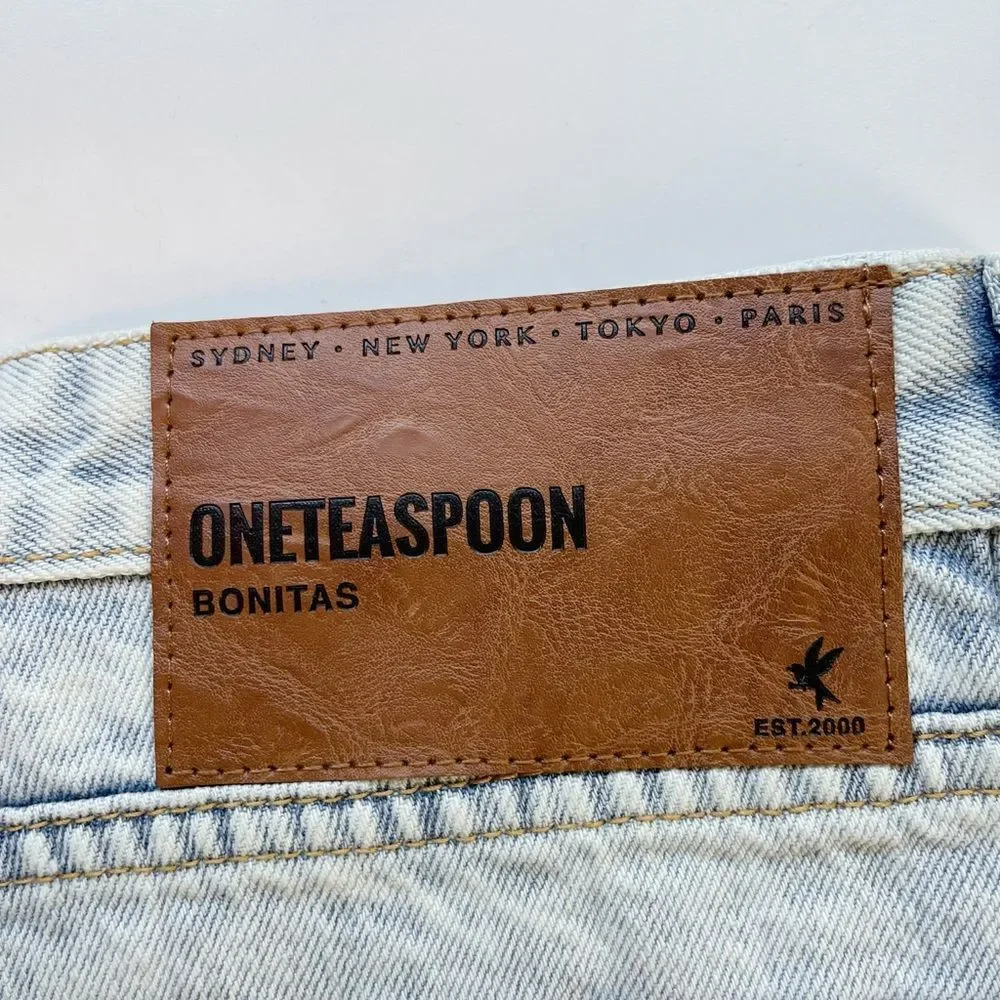 One Teaspoon cut off shorts Bonitas jean shorts Florence paint splatter. 32. New
